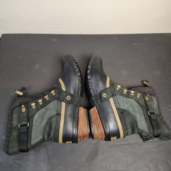 Sorel Boots Womens Conquest Carly Short Winter Snow Duck Boot Leather Black - Picture 6 of 8